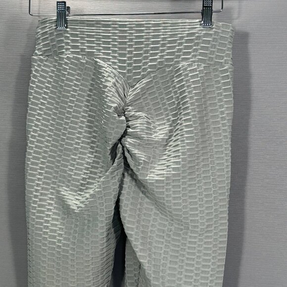 Compression Pants Womens Large Gray Textured Running Jogging Stretch Yoga Workou - Picture 6 of 8